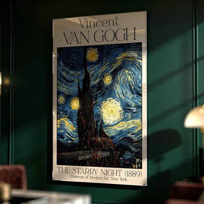 Vincent Van Gogh Starry Night Glass Wall Art.