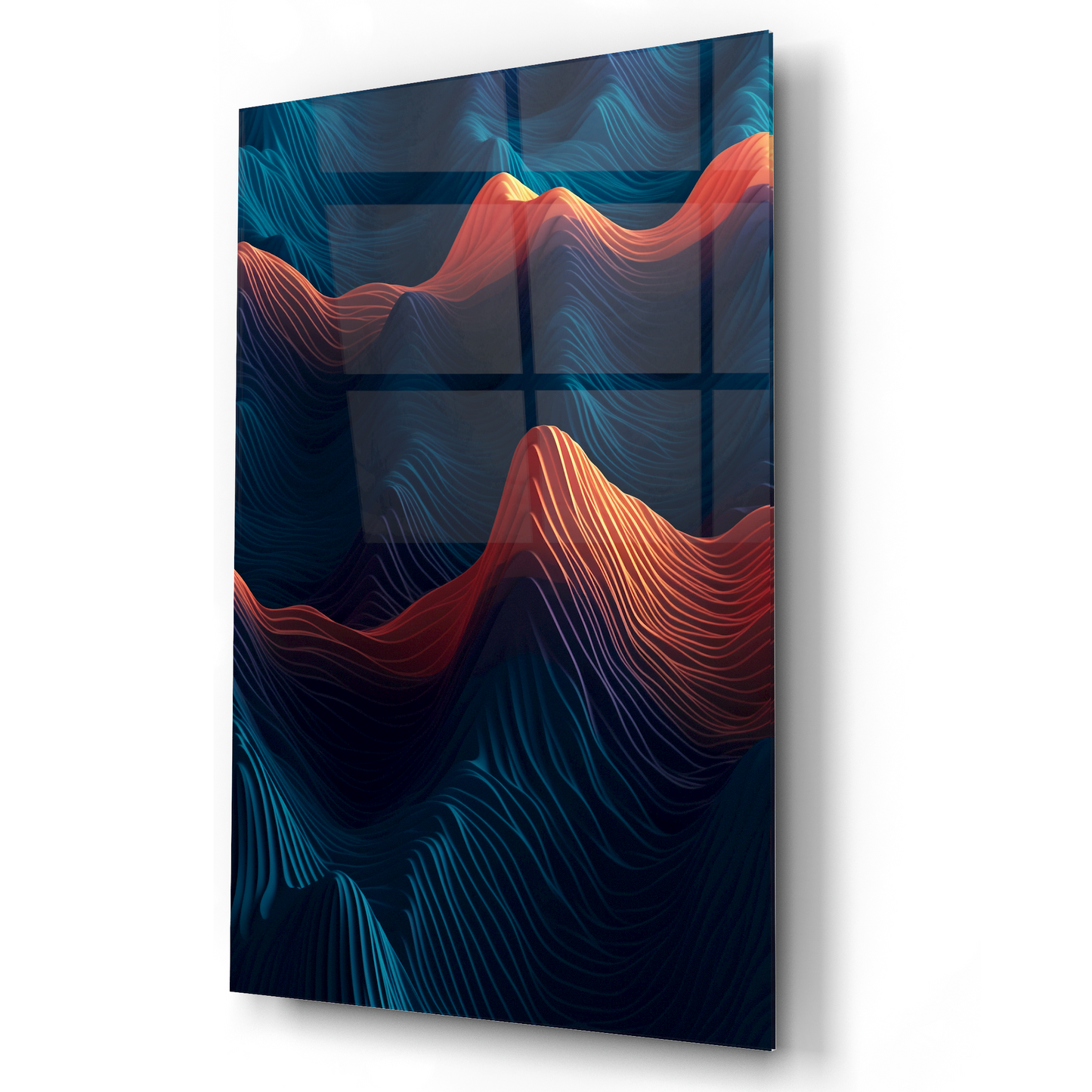 Modern Ocean Wave Glass Wall Art