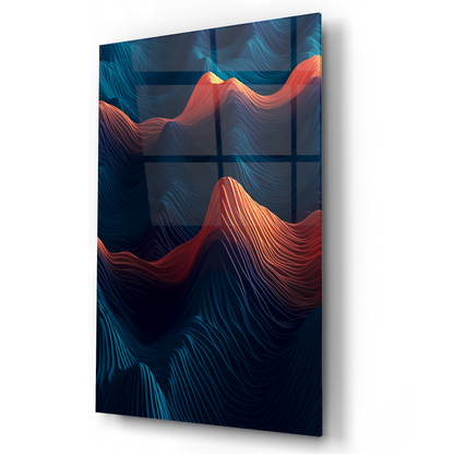 Modern Ocean Wave Glass Wall Art