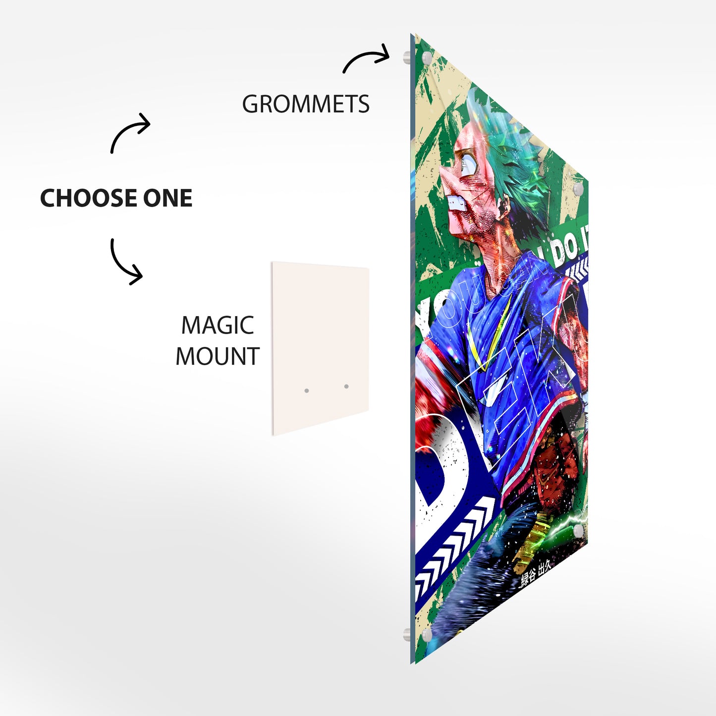 Deku- "You Can Do It" – My Hero Academia Glass Art