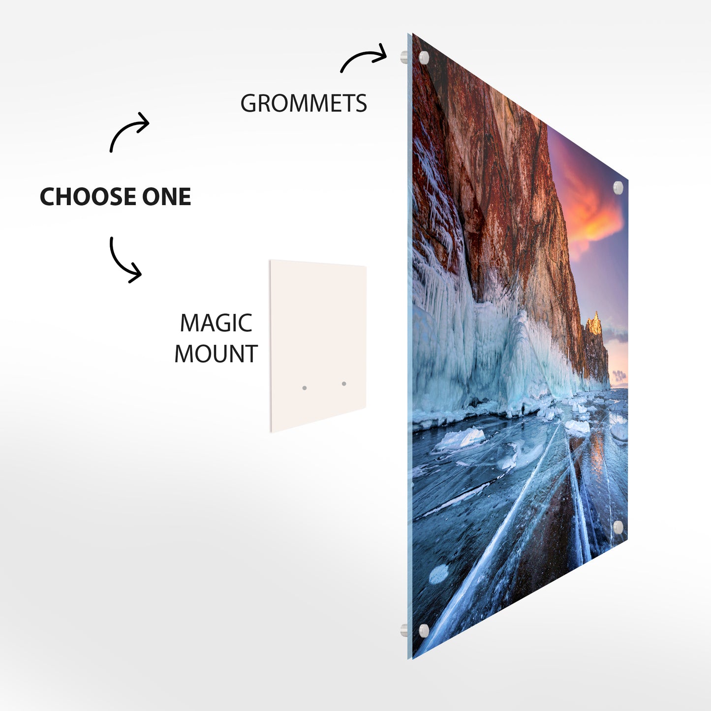 Icy Shores of Lake Baikal, Russia Glass Wall Art