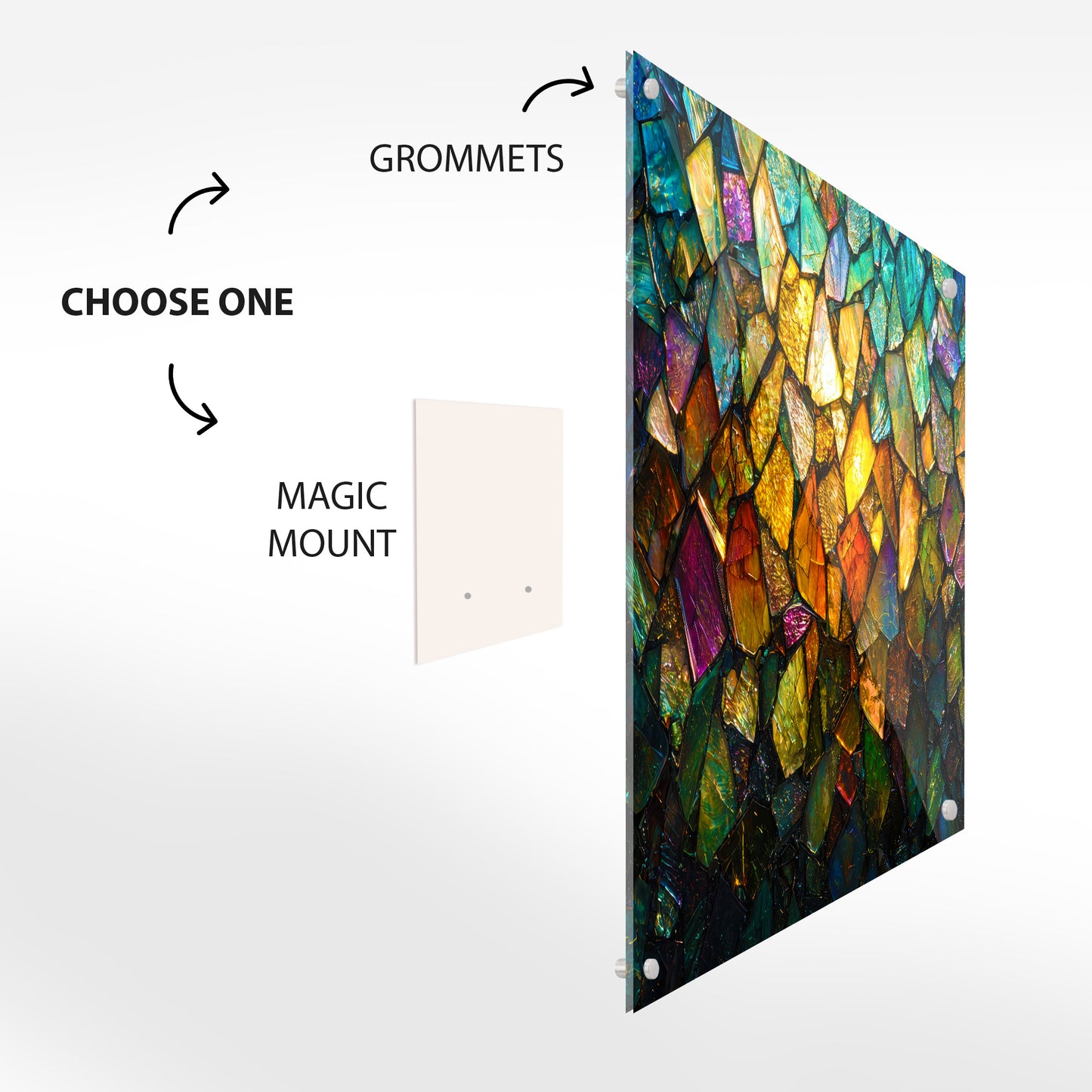 Prismatic Abstract Mosaic Glass Wall Art