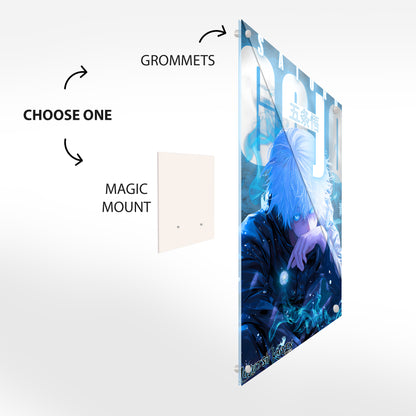 Satoru Gojo Limitless Blue Awakening Glass Art