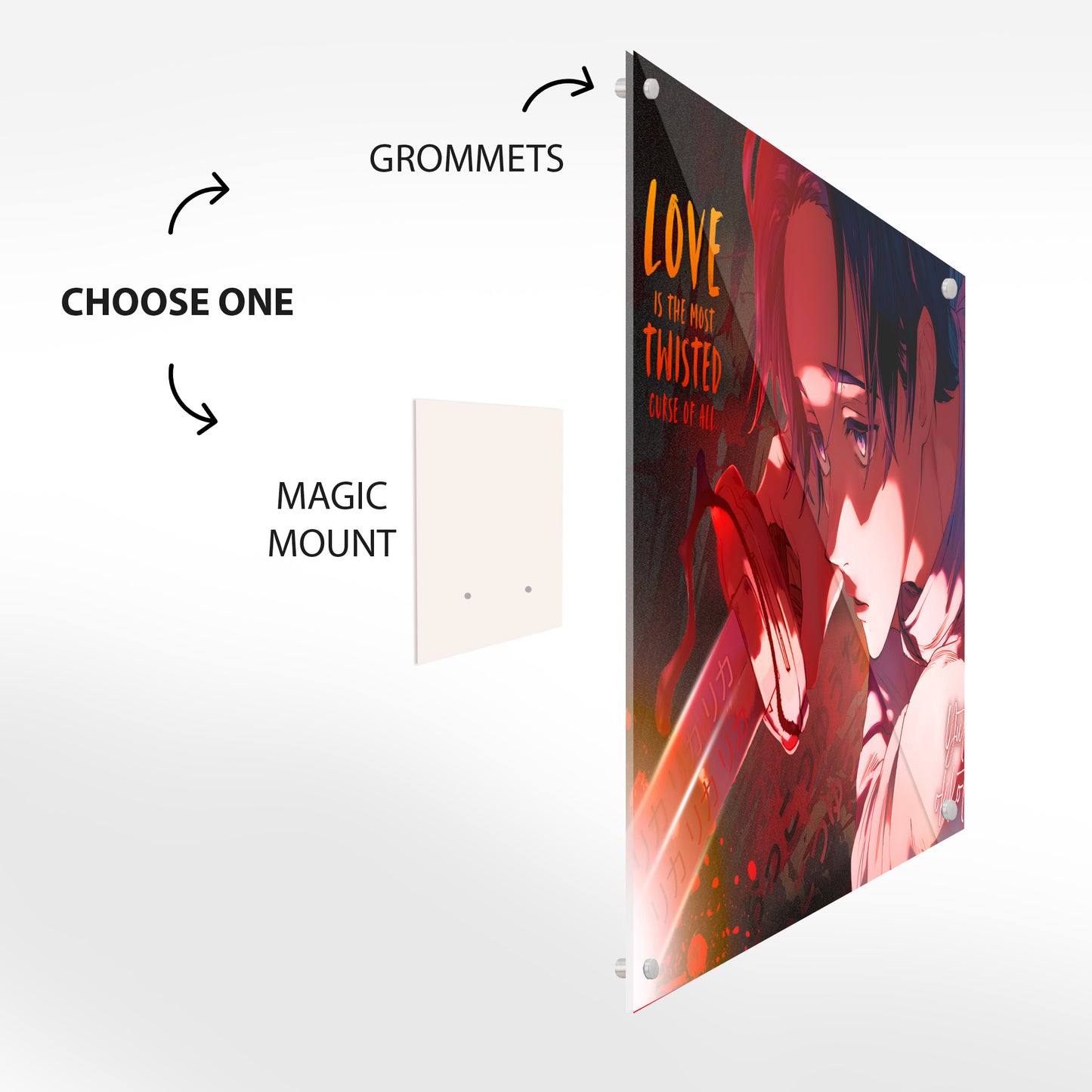 Yuta Okkotsu Twisted Love Curse Glass Wall Art