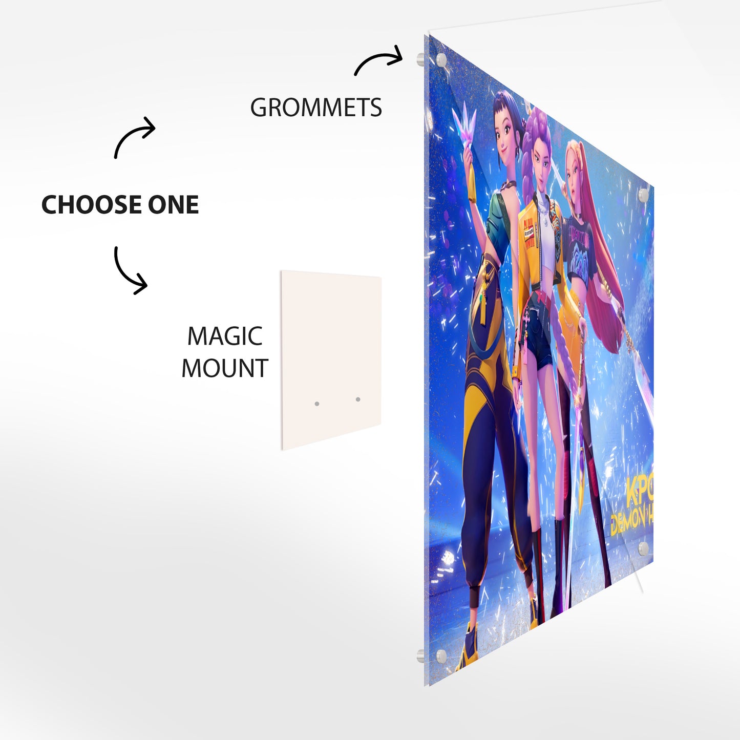 K-Pop Demon Hunters Trinity Glass Art