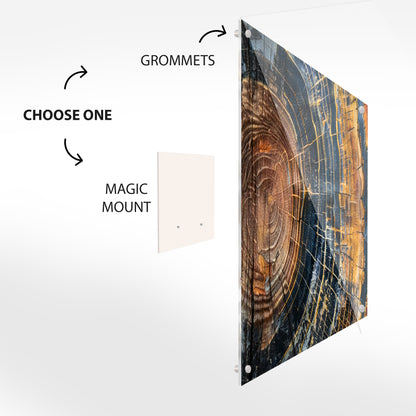 Colorful Tree Rings Glass Wall Art