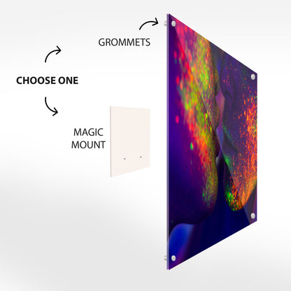 Abstract Neon Couple Kiss Glass Wall Art