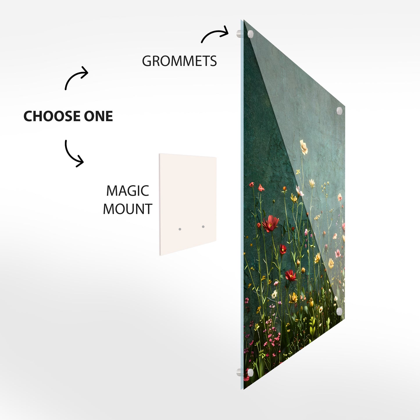 Wildflower Meadow Glass Wall Art