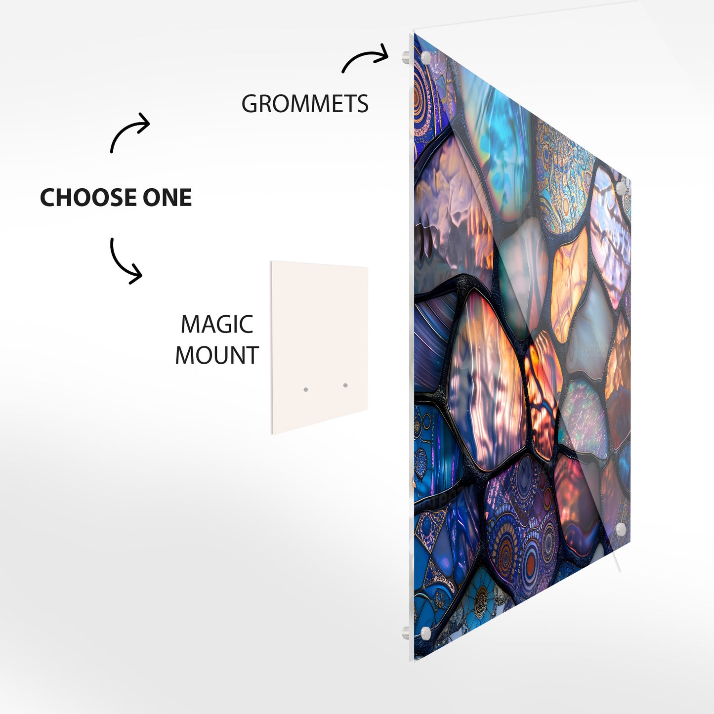 Abstract Stained Glass Mosaic Wall Art