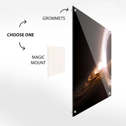 Into the Black Hole – Luminous Cosmic Glass Wall Art