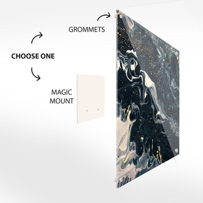 Celestial Marble Swirls Glass Wall Art