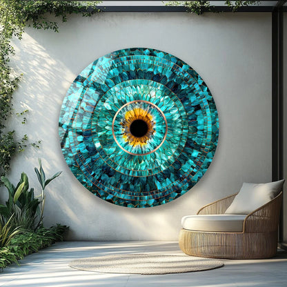 Blue Evil Eye Stained Glass Wall Art | Protective Glass Decor.