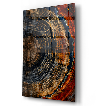 Tree Rings Glass Wall Art