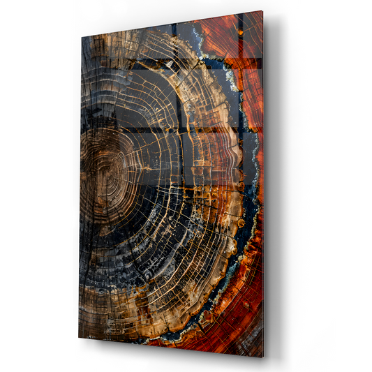 Tree Rings Glass Wall Art