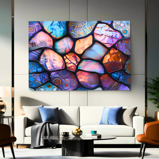 Abstract Stained Glass Mosaic Wall Art