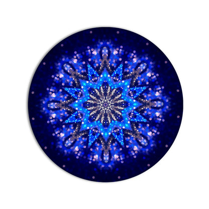 Blue Flower Mandala Glass Wall Art.