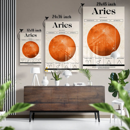 Aries Zodiac Glass Poster – Constellation Wall Art