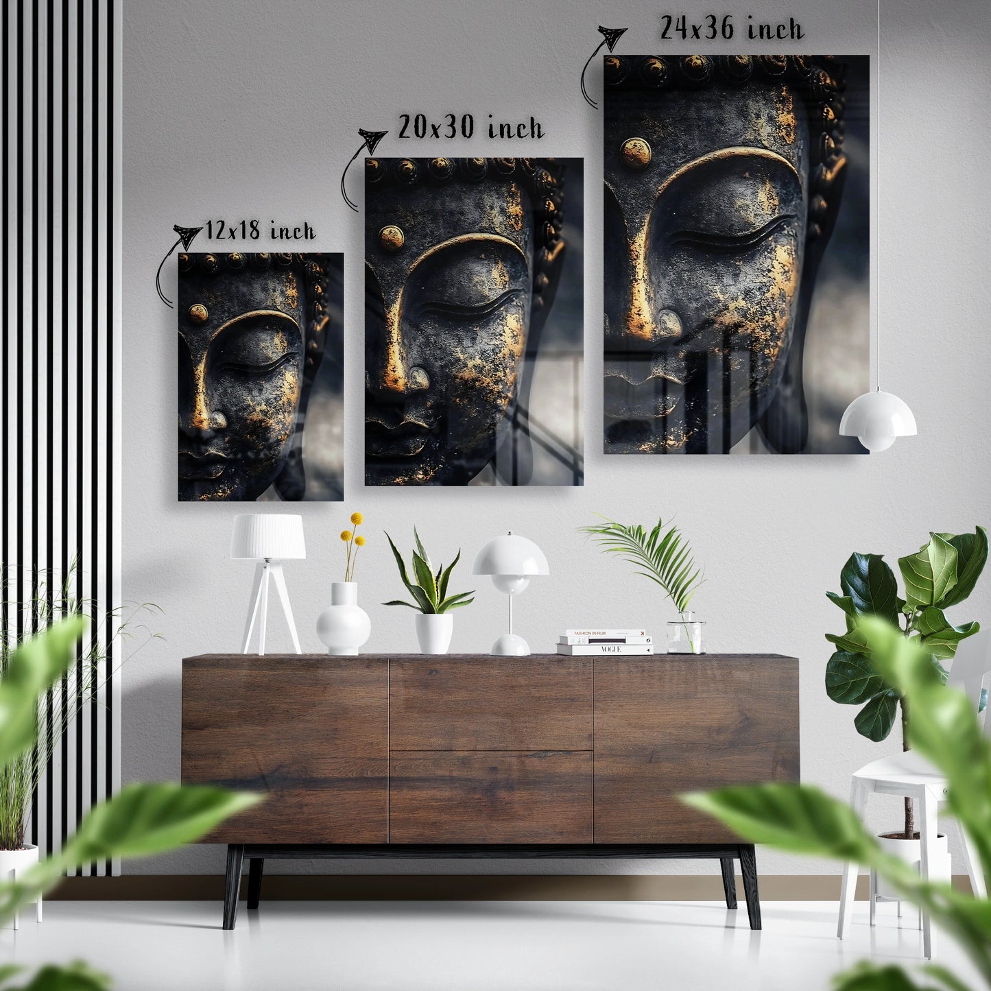 Golden Gaze Buddha Glass Poster