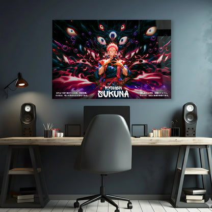Ryomen Sukuna – Cursed Energy Anime Glass Wall Art