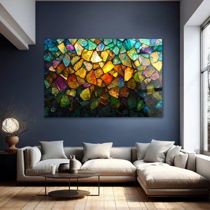Prismatic Abstract Mosaic Glass Wall Art