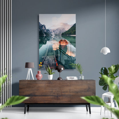 Whispers of Dawn Lakeside Glass Poster