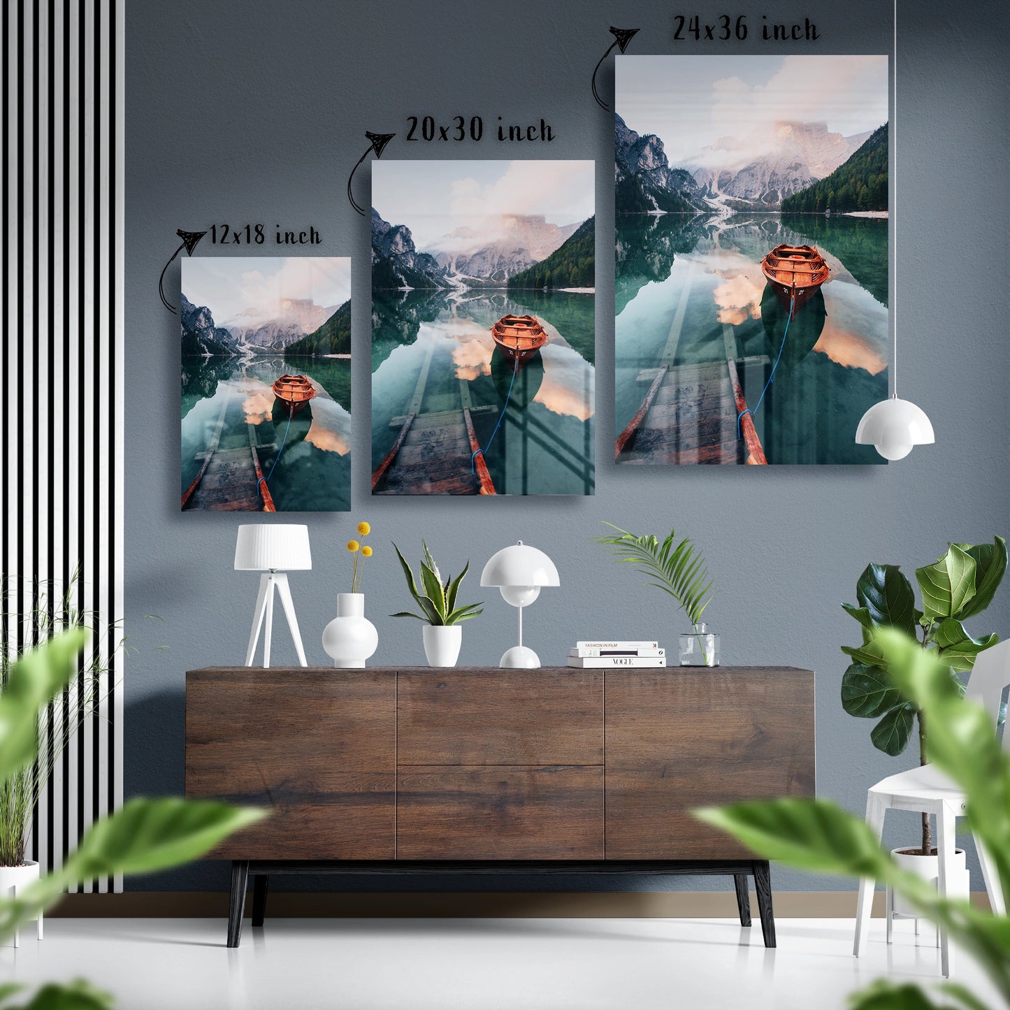 Whispers of Dawn Lakeside Glass Poster