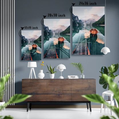 Whispers of Dawn Lakeside Glass Poster