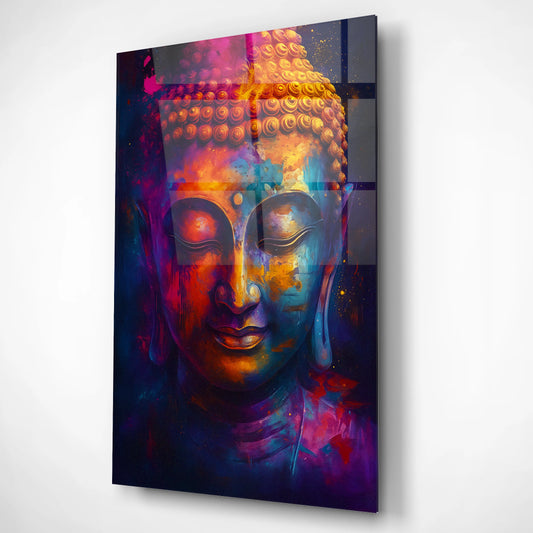 Radiant Serenity – Buddha Glass Poster