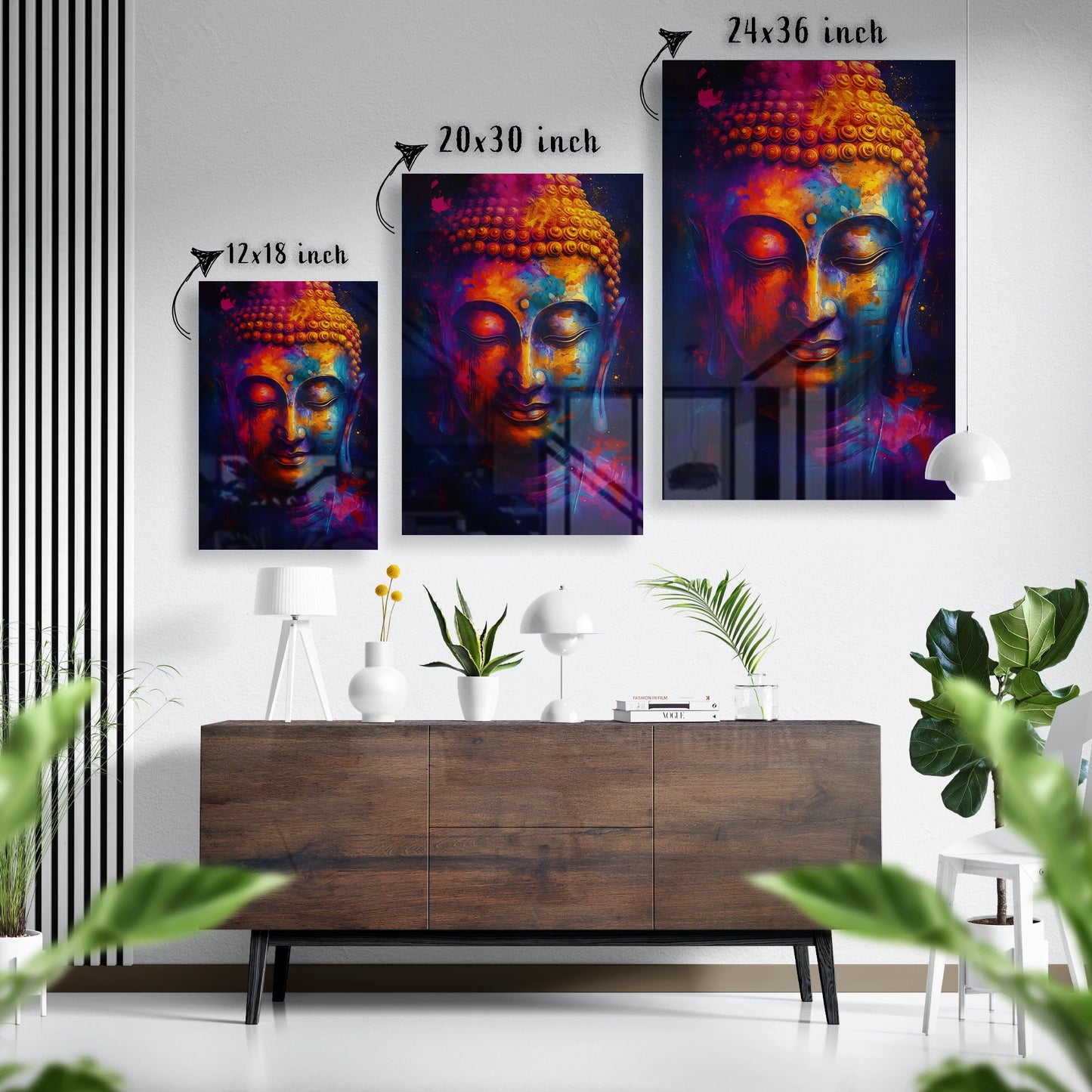 Radiant Serenity – Buddha Glass Poster