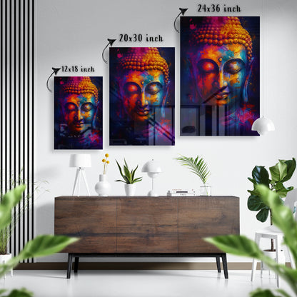Radiant Serenity – Buddha Glass Poster