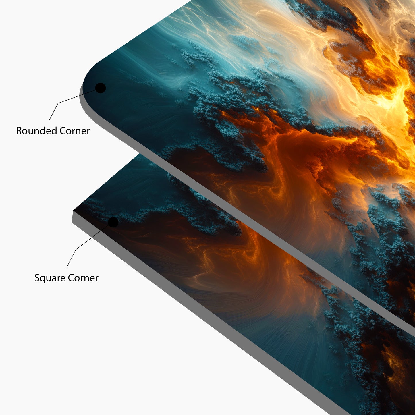 Abstract Fire and Ice – Colorful Abstract Explosion Glass Wall Art