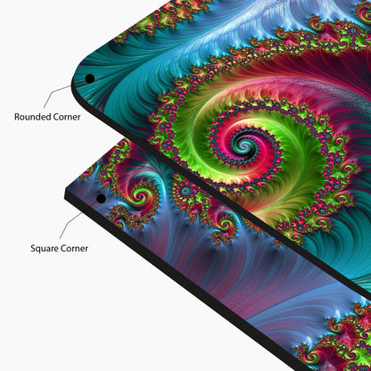 Abstract Fractal Spiral Glass Wall Art