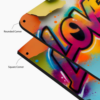 Love Burst – Colorful Graffiti Glass Art