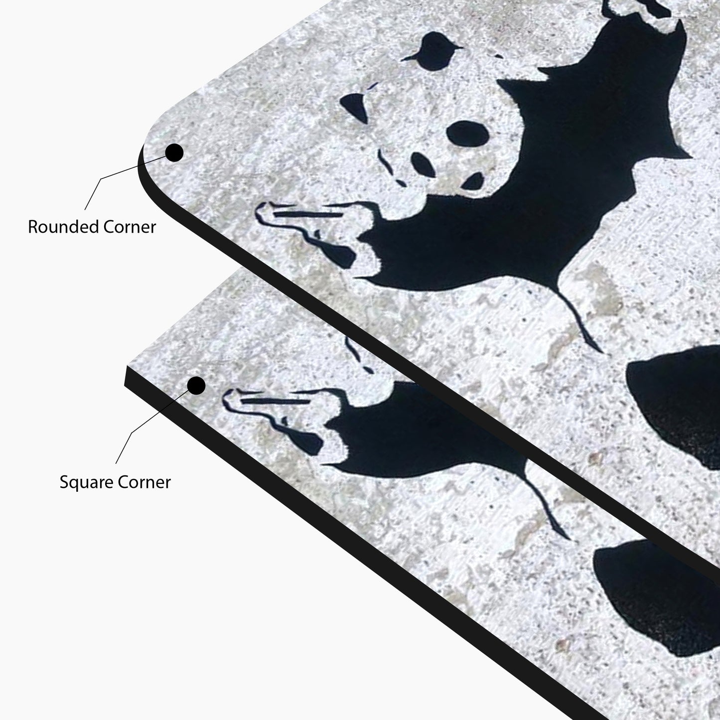 Banksy Style Panda Street Glass Art