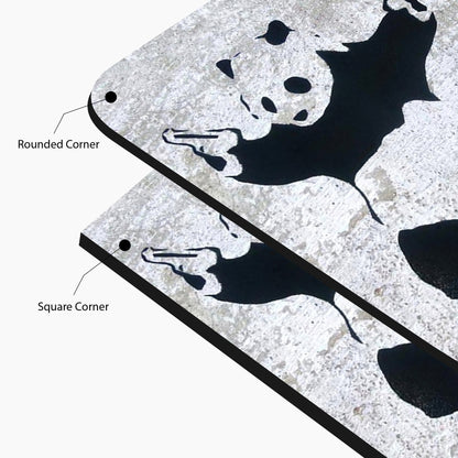 Banksy Style Panda Street Glass Art