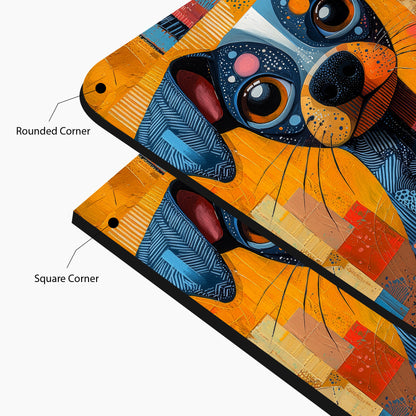 Geometric Pup Portrait – Vibrant Abstract Dog Glass Art