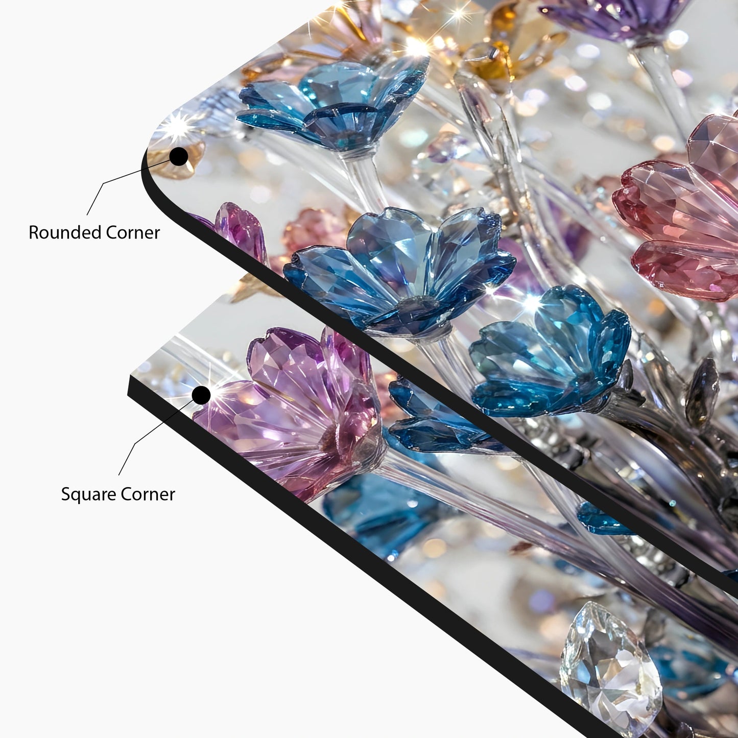 Crystal Flower Bouquet Glass Wall Art