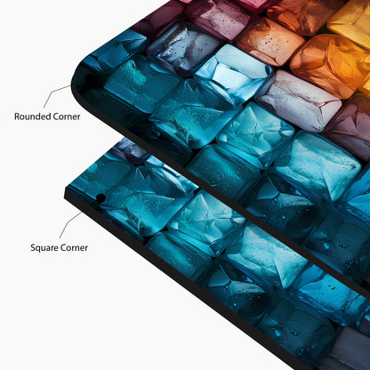 Chromatic Crystal Grid 3D Glass Wall Art