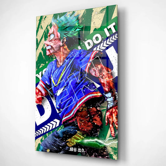 Deku- "You Can Do It" – My Hero Academia Glass Art