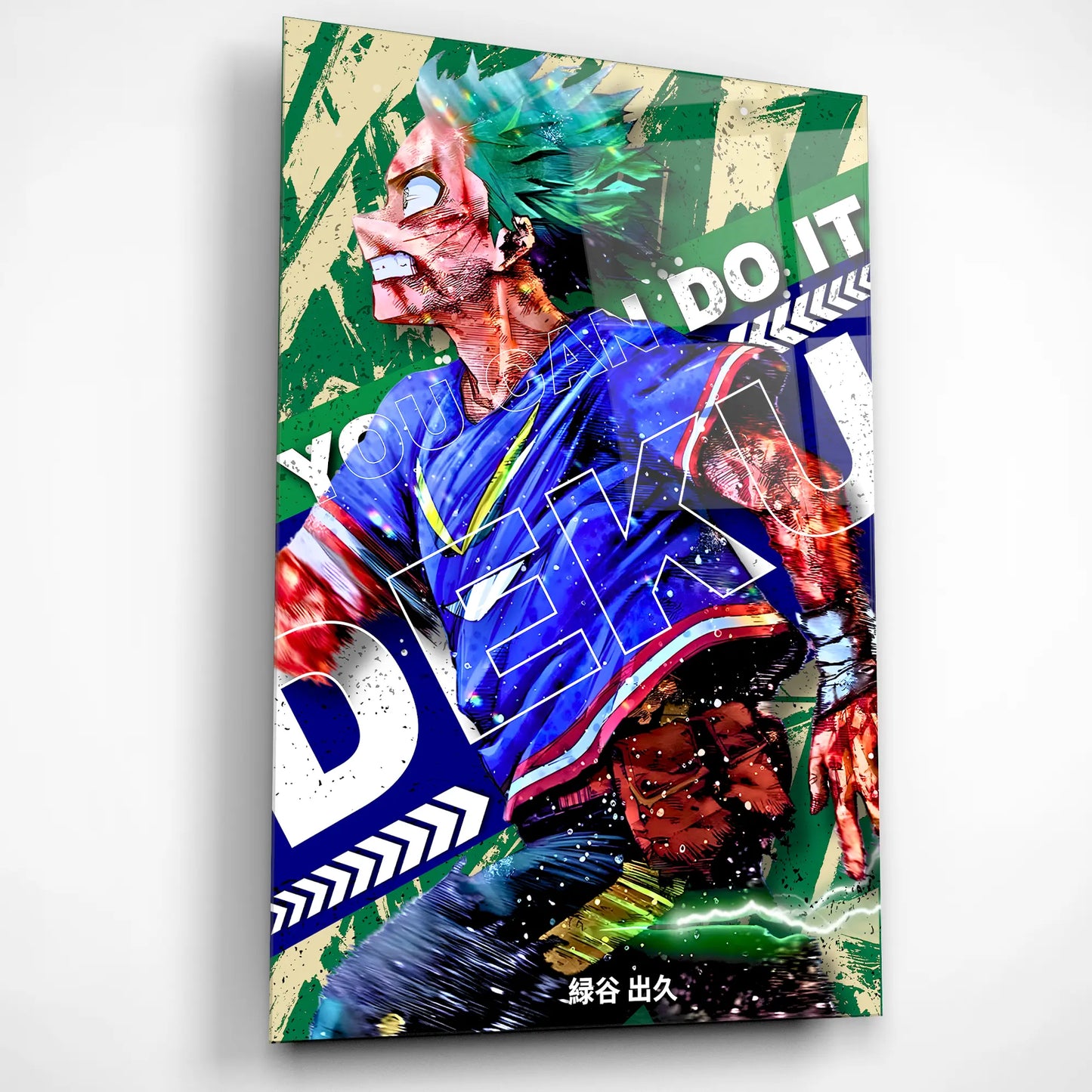 Deku- "You Can Do It" – My Hero Academia Glass Art