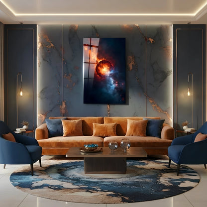 Galaxy Nebula Glass Wall Art