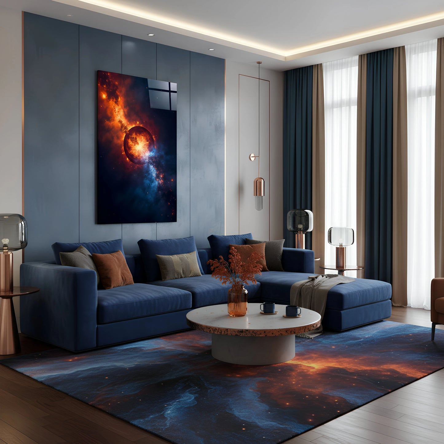 Galaxy Nebula Glass Wall Art