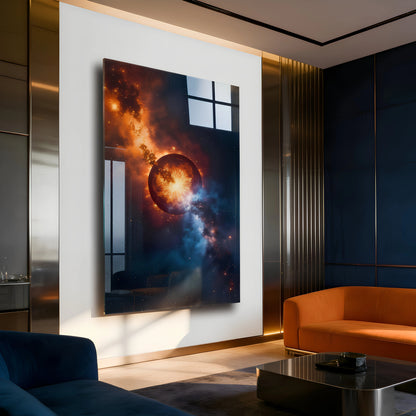 Galaxy Nebula Glass Wall Art