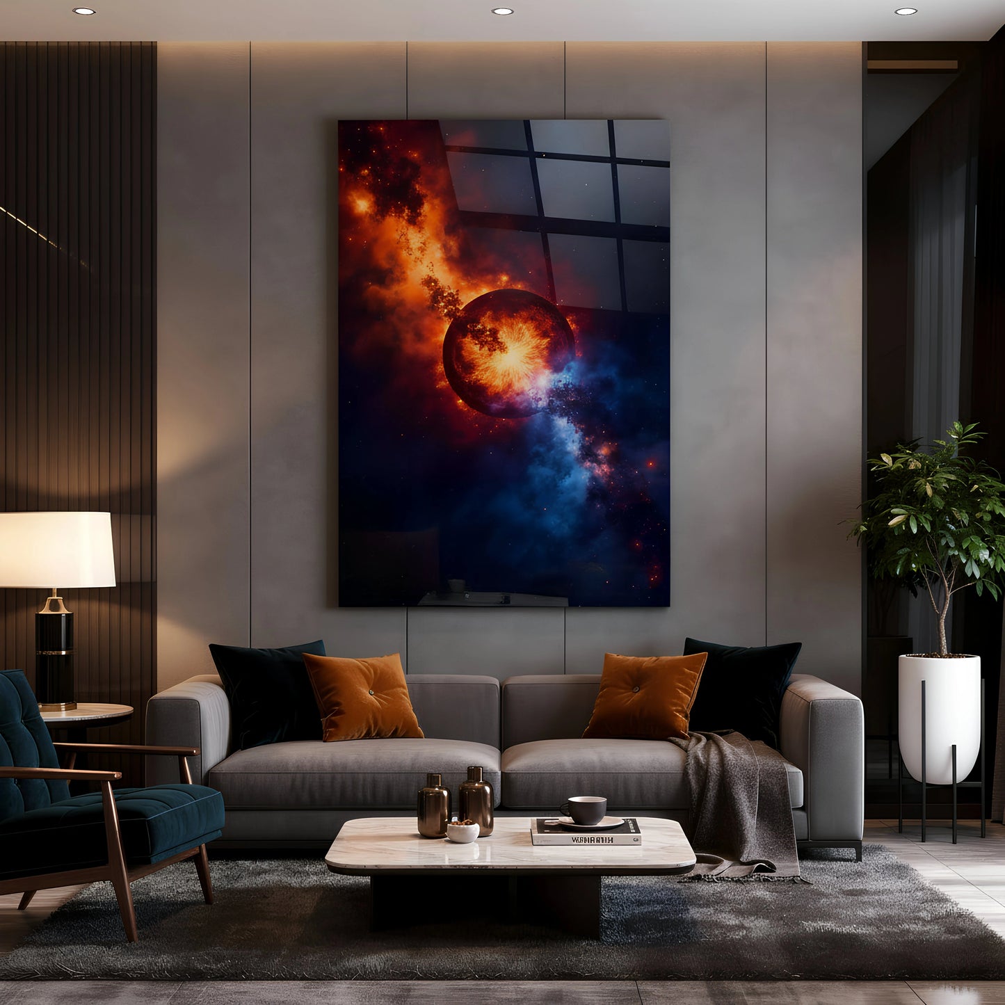 Galaxy Nebula Glass Wall Art