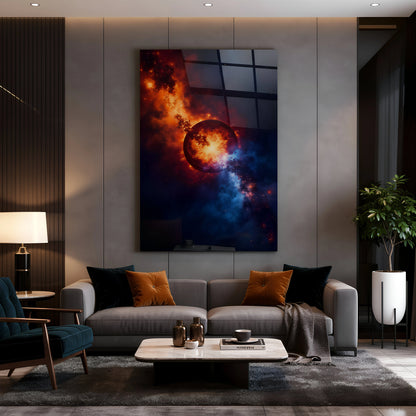Galaxy Nebula Glass Wall Art