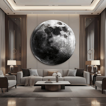 Full Moon Glass Wall Art.