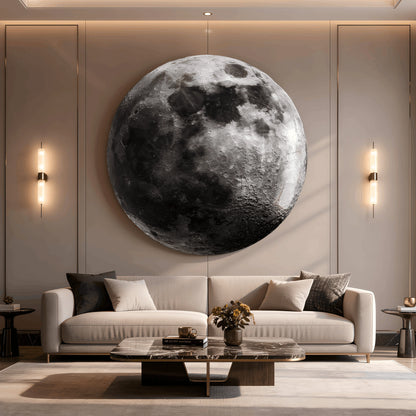 Full Moon Glass Wall Art.
