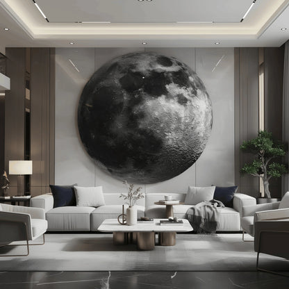 Full Moon Glass Wall Art.