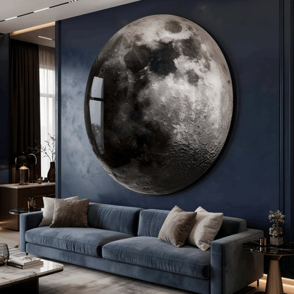 Full Moon Glass Wall Art.