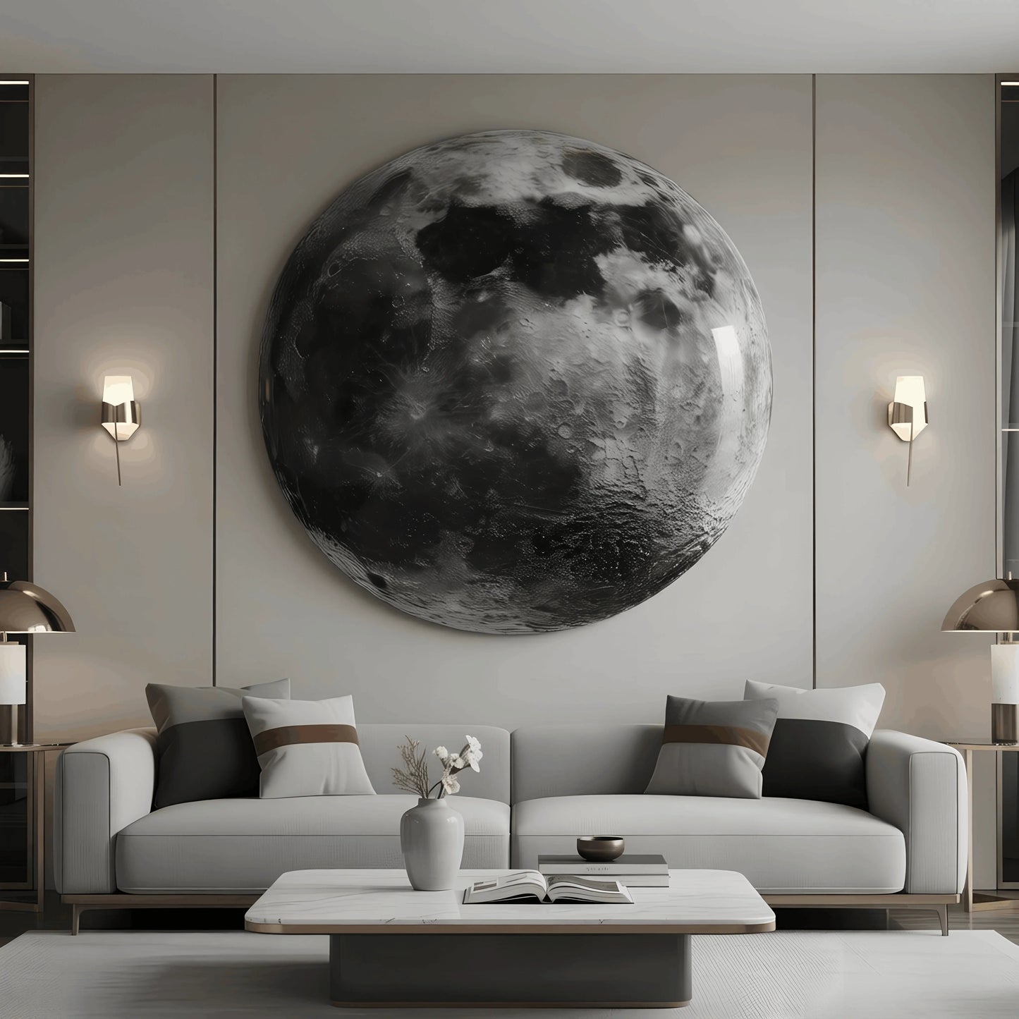Full Moon Glass Wall Art.